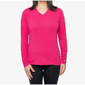 NWOT Insect Shield Women's L Long-Sleeve Pink V-Neck Shirt UPF 30+ Outdoor G1521
